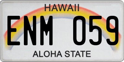 HI license plate ENM059