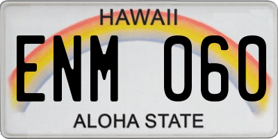 HI license plate ENM060