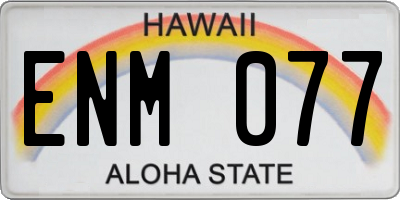 HI license plate ENM077