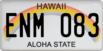 HI license plate ENM083