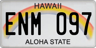 HI license plate ENM097