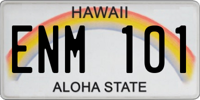 HI license plate ENM101