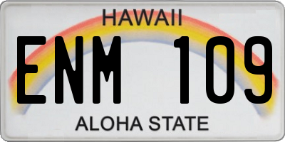 HI license plate ENM109