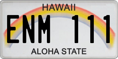 HI license plate ENM111