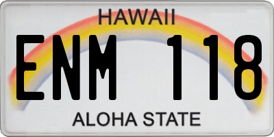 HI license plate ENM118