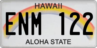 HI license plate ENM122