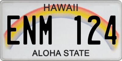 HI license plate ENM124