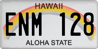 HI license plate ENM128