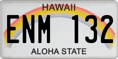 HI license plate ENM132