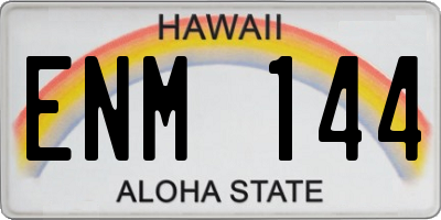 HI license plate ENM144