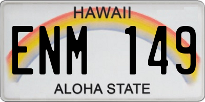 HI license plate ENM149