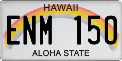 HI license plate ENM150