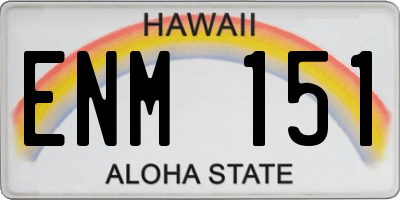 HI license plate ENM151