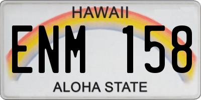 HI license plate ENM158
