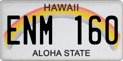HI license plate ENM160