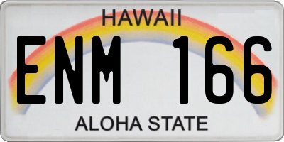 HI license plate ENM166
