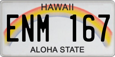 HI license plate ENM167