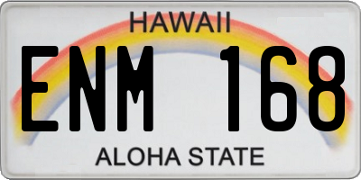 HI license plate ENM168