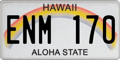 HI license plate ENM170