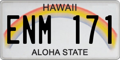 HI license plate ENM171