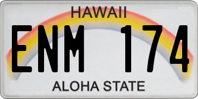 HI license plate ENM174