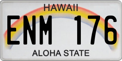 HI license plate ENM176