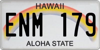 HI license plate ENM179