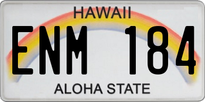 HI license plate ENM184