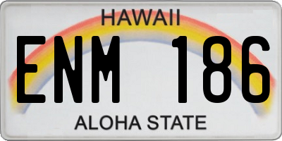 HI license plate ENM186