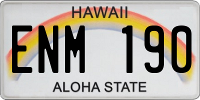 HI license plate ENM190