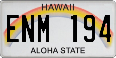 HI license plate ENM194