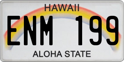 HI license plate ENM199