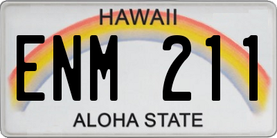 HI license plate ENM211