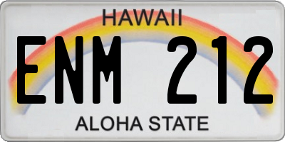 HI license plate ENM212