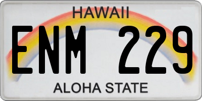 HI license plate ENM229