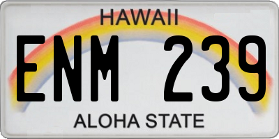 HI license plate ENM239