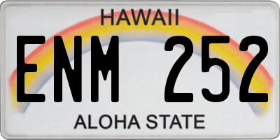 HI license plate ENM252