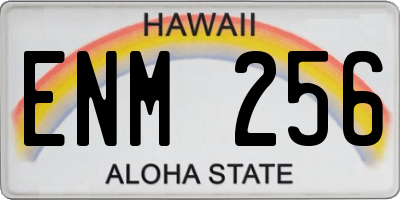 HI license plate ENM256
