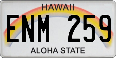 HI license plate ENM259