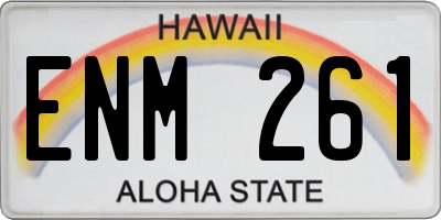 HI license plate ENM261