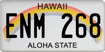 HI license plate ENM268