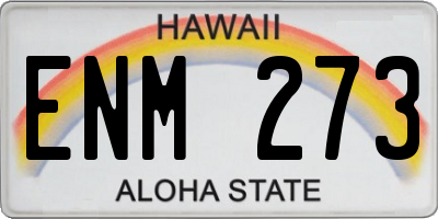 HI license plate ENM273