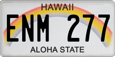 HI license plate ENM277