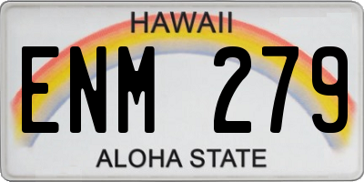 HI license plate ENM279