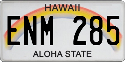 HI license plate ENM285