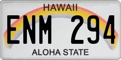HI license plate ENM294