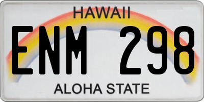HI license plate ENM298