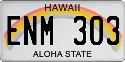 HI license plate ENM303