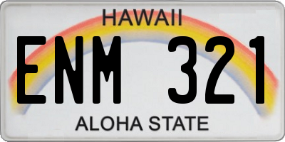 HI license plate ENM321