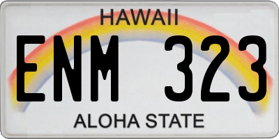 HI license plate ENM323